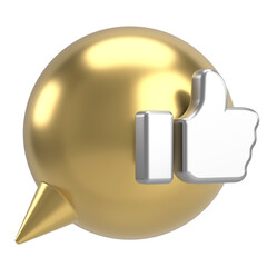 Like icon. Like button. 3D illustration.