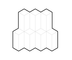 Obraz premium 4 dimensional line square grid pattern, three-dimensional cube shape