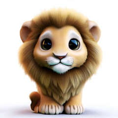 Cute and Expressive 3D Lion, Generative AI