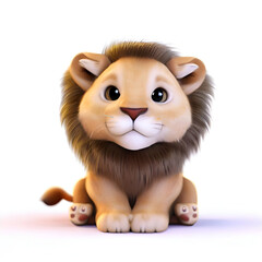 Playful 3D Lion Character, Generative AI