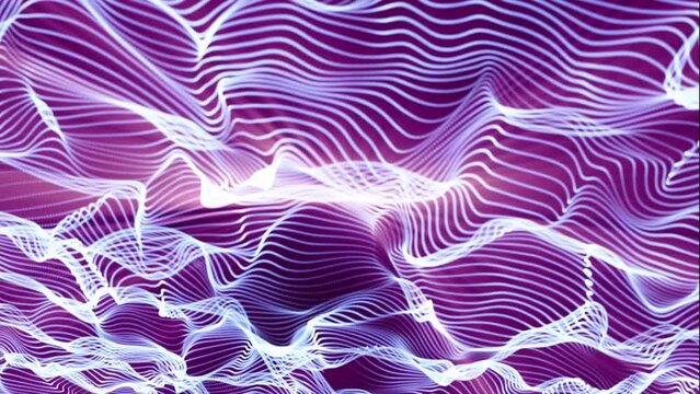 abstract waves of rpurple color on a black background slow motion