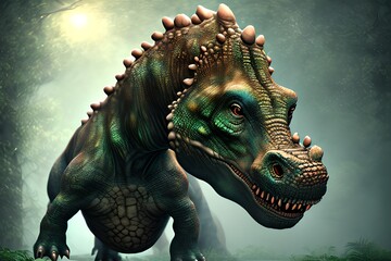 Fototapeta premium Iguanodon Dinosaur, Generative AI Illustration