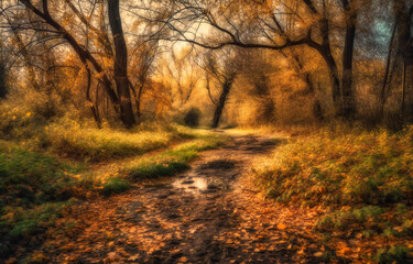 a path through an autumn park