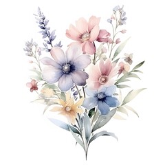 Fototapeta na wymiar watercolor_flowers