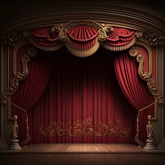 theater curtains theate stage with fancy red curtains