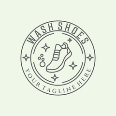 logo wash the shoes line art logo minimalist illustration design clean and shiny