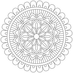 Leaf Flower Petal Coloring Mandala Art Simple Graphic Shape Vector Floral Oriental Outline Vintage Decorative Elements Pattern Illustration Islam Arabic Indian Turkish Mystic Religion Morals Lotus