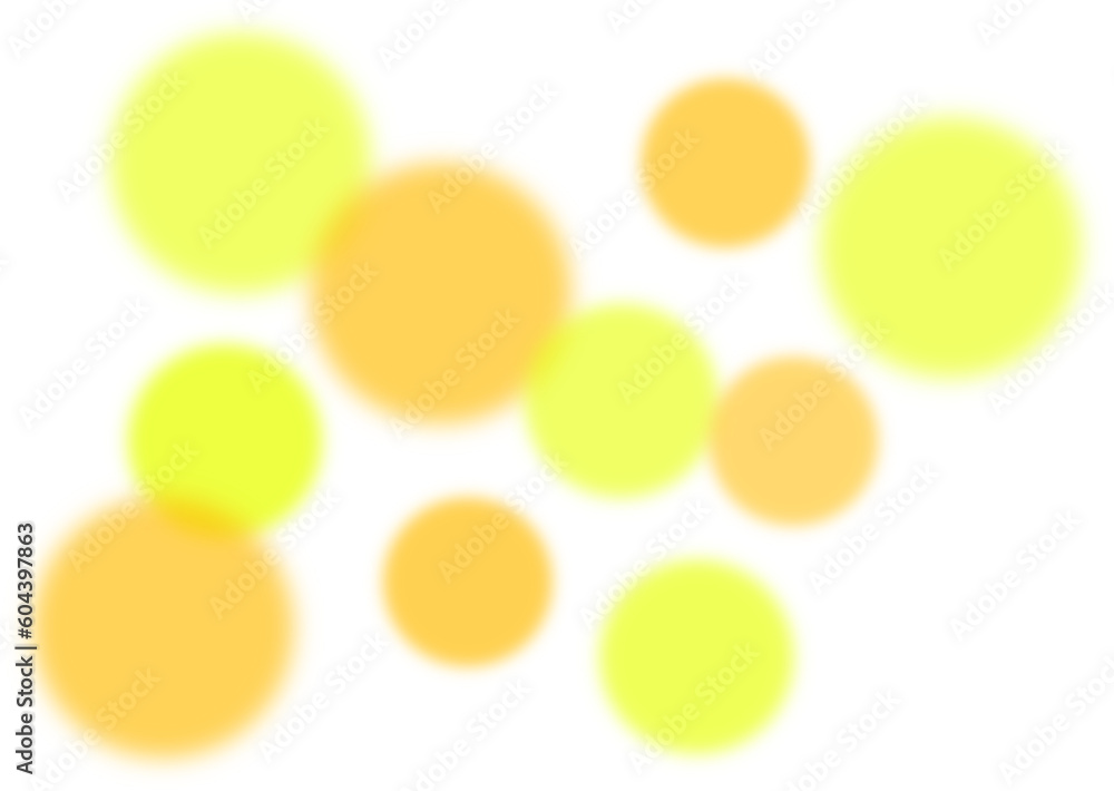 Poster abstract yellow and orange bokeh lights on transparent background. bokeh effect png.