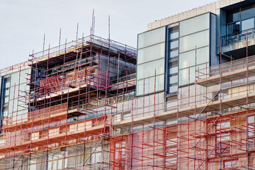 High rise residential building of flats with cladding being replaced with fire resistant materials