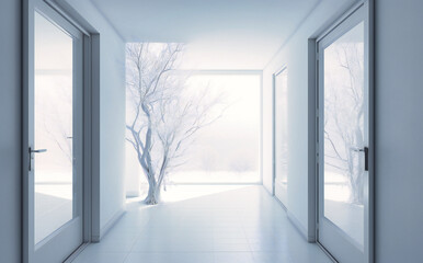 white hallway