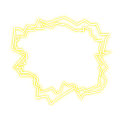 Neon bright lines png. Glowing yellow lines on transparent background.