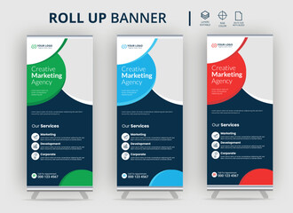  Creative Business X Banner Design Layout, medical health care rollup banner template bundle. 