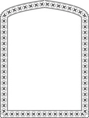 Pseudo Four centered arch rectangular frame architectural window door ornate flower frame floral leaf borders natural blossom decoration wedding card anniversary celebration beautiful arabesque motif 