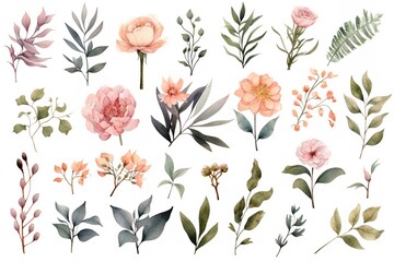 Watercolor Floral Delight: A Charming Wreath Border Bouquet