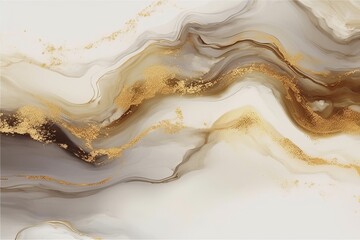 Transform Your Interiors with Luxurious Natural White and Gold Marble Texture for Skin Tile Wallpaper, Generative AI.