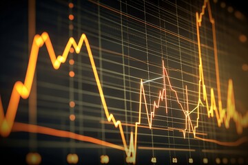 Obraz premium Navigating the Trading Market: Understanding Financial Graphs and Economic Concepts Amidst Financial Crisis and Inflation, Generative AI.