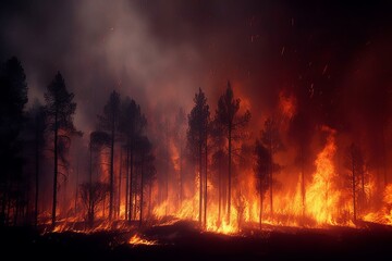 Fototapeta na wymiar Preventing Forest Fires with Advanced Technology: A Look at the Impact on Trees, Generative AI.