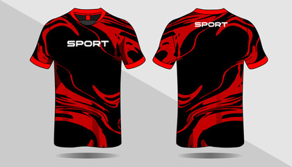 Red sport jersey design for racing, jersey, cycling, football, gaming, motocross