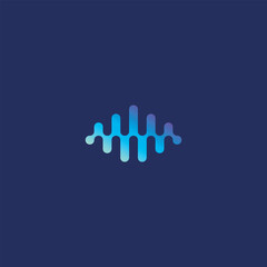Fototapeta na wymiar Audio or Sound wave logo design vector