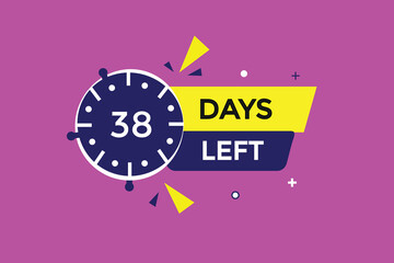 38 days left countdown template, 38 day countdown left banner label button eps 38   
