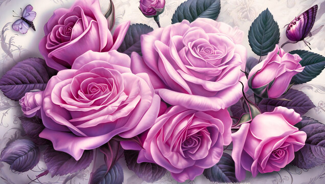 pink roses set on background white luxury Wallpapers wallpaper dp