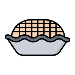 Baked Cake Line Color Icon