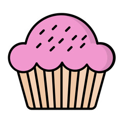 Cupcake Line Color Icon