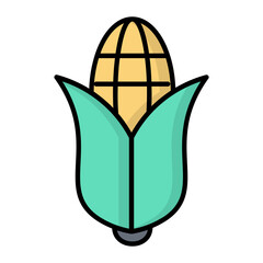 Sweet Corn Line Color Icon