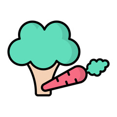 Vegetables Line Color Icon