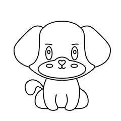Fototapeta premium Cute Cartoon Dog Outline Illustration