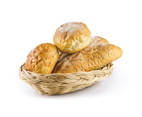 Freshly baked. Different kinds of fresh bread. Fresh fragrant bread on white background. Collection of baked bread