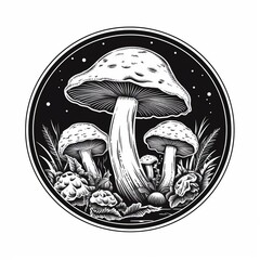 vector black and white modern realistic print gourmet