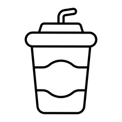 Cold Drink Thin Line Icon