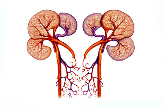 Kidneys Donation Doctors Cartoon On Isolated Background. Generative Ai