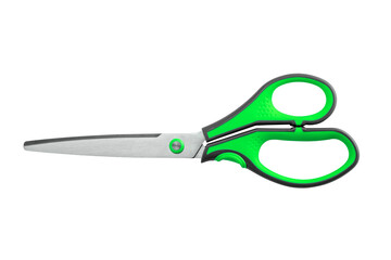 Green scissors - obrazy, fototapety, plakaty