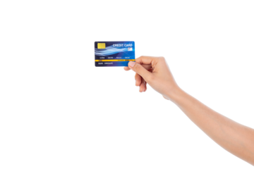 Hand holding credit card.