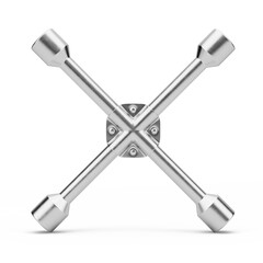 Cross Wheel Wrench isolated on white