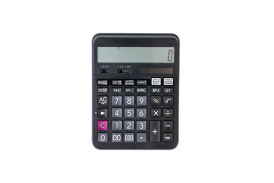 Top View of Calculator.