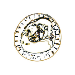 Pie color sketch with transparent background