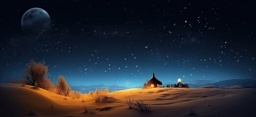 Wooden house in a snowy forest. Winter wonderland. Generative Ai.