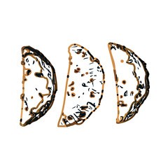 Pie color sketch with transparent background