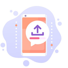 upload with a smart phone png icon