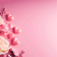 Fototapeta na wymiar Valentine's Day Baloons and Rose Generative AI