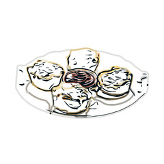 Pie color sketch with transparent background