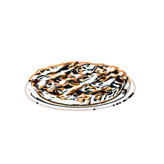 Pie color sketch with transparent background