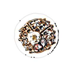 Pie color sketch with transparent background