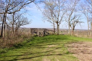 Fototapeta premium The wood overlook in the countryside on a sunny day.