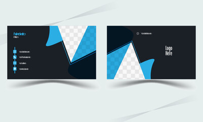 Fancy and aesthetic business card illustration design template  