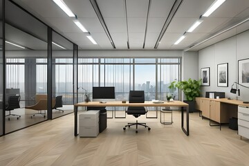 Fototapeta most beautiful interior designs of office hotel and bedroom generative Ai technology obraz