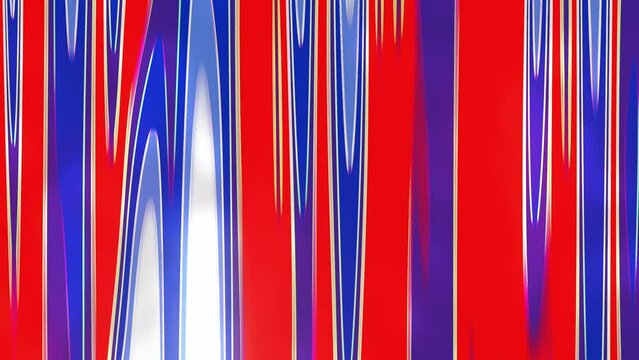 Digital abstract animation with warping blue and white waves moving on red background. Motion graphic based on Russia flag colors